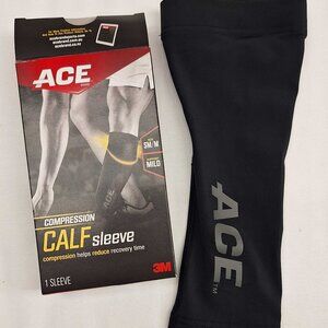 ACE Compression Calf Sleeve Size S/M Mild Support Black NWT 3M Sports Recovery